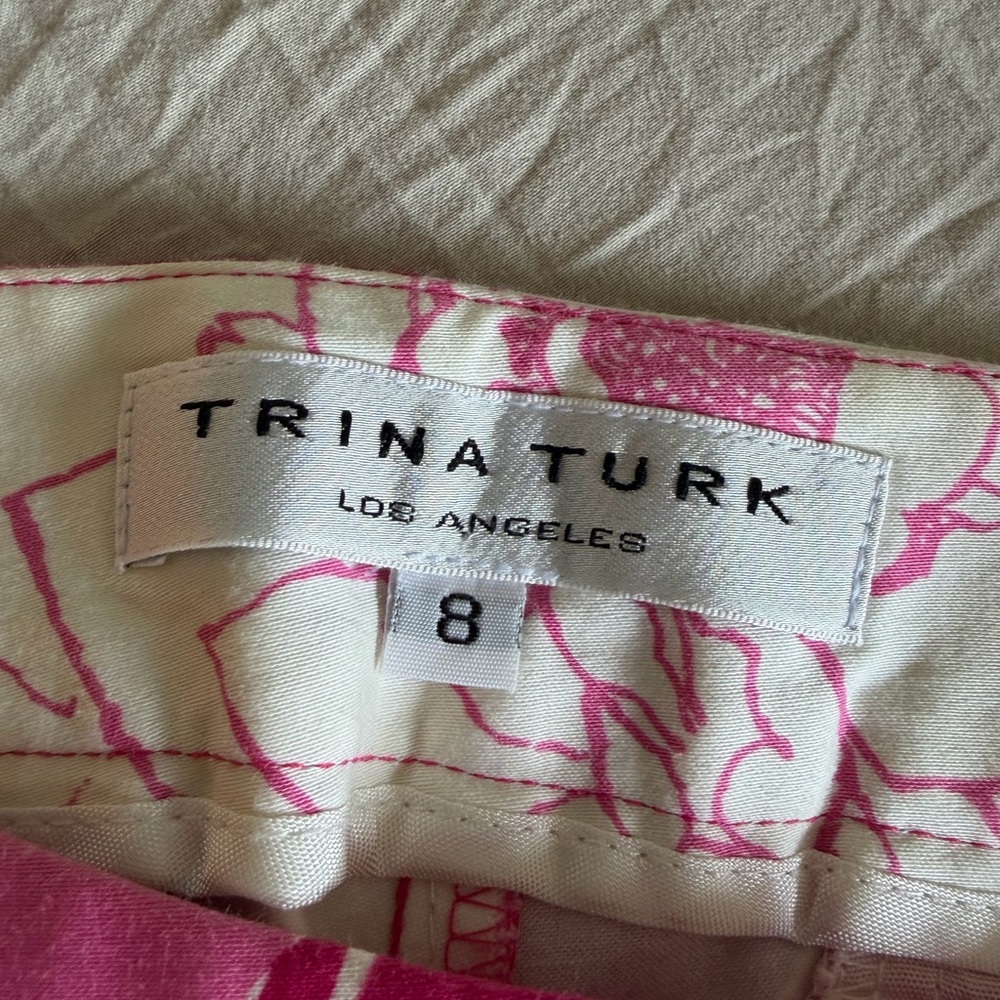 Trina Turk Floral Pink Wide-Leg Pants - Picture 11 of 11
